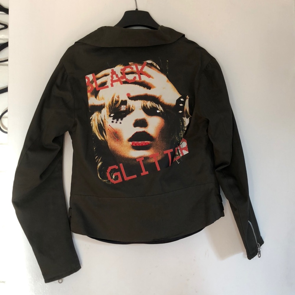 Olive green punk rocker style jacket